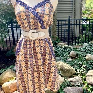 Blue and Yellow Floral Sundress, EUC! LG-SZ 8-10